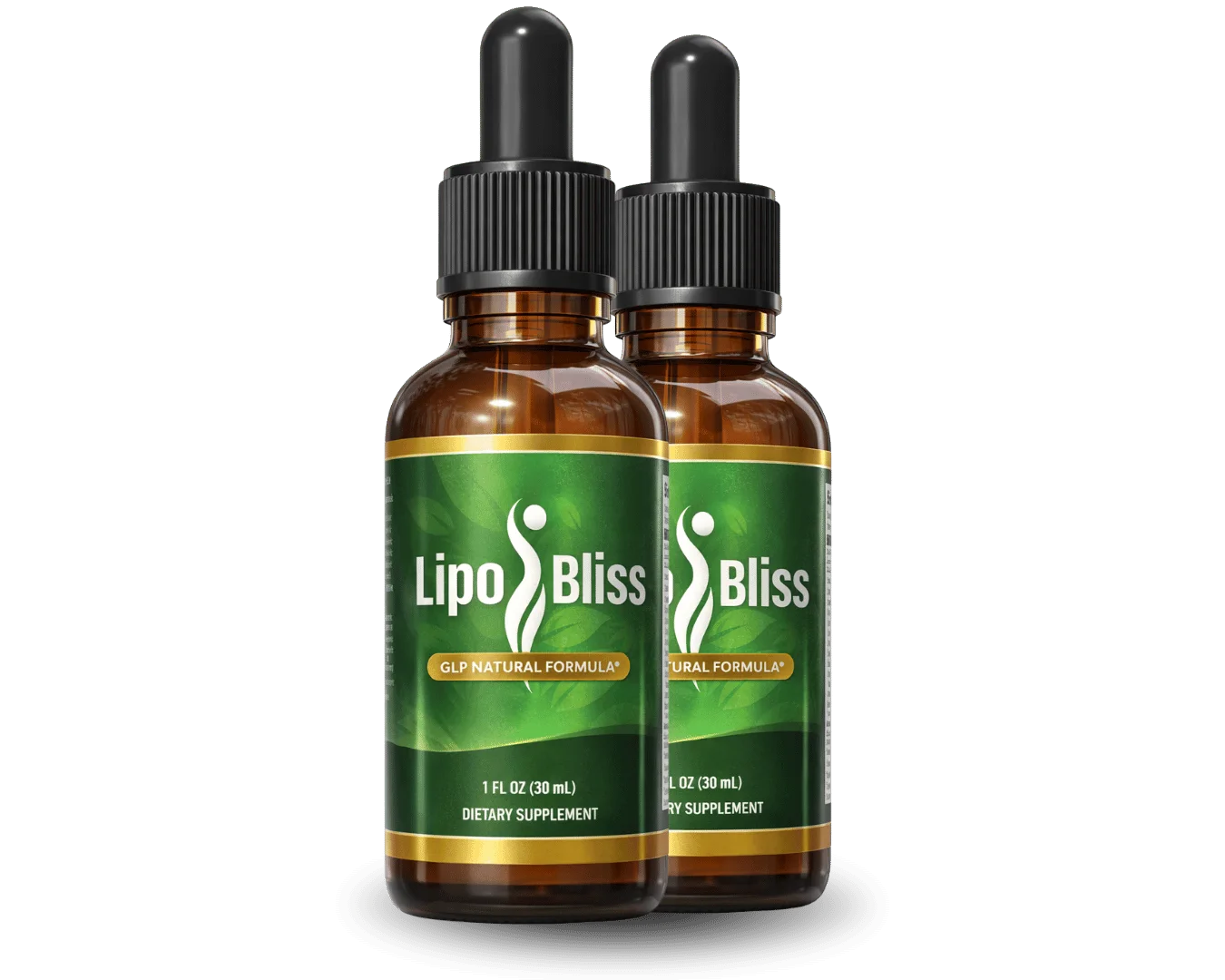 LipoBliss two bottle package of liquid metabolism drops with garcinia, green tea and African mango extracts