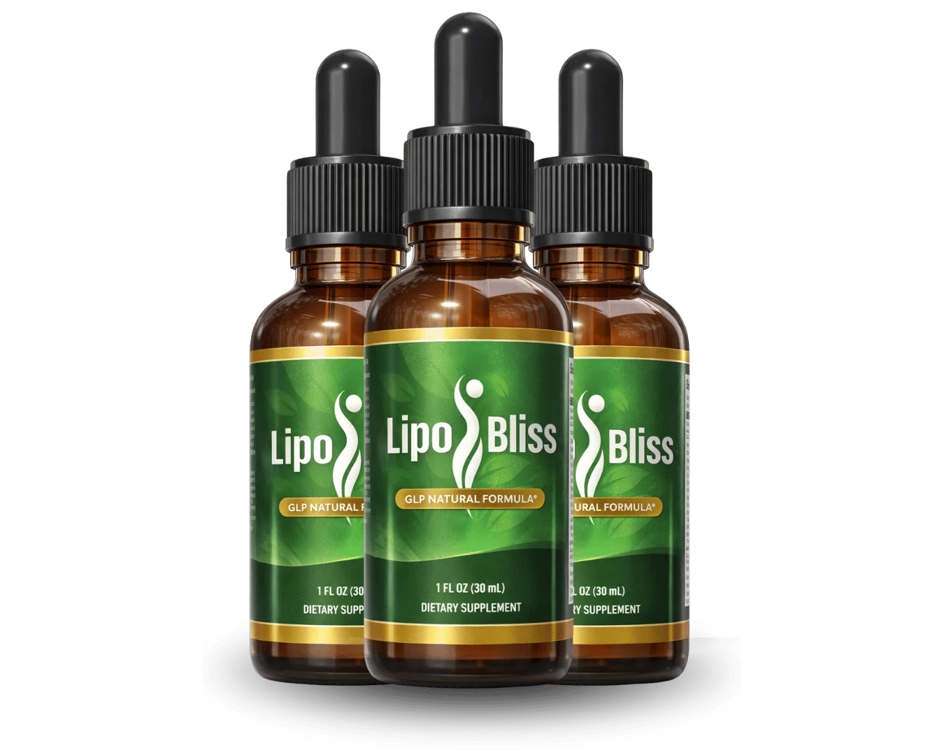 LipoBliss three bottle bundle showing the lower per-bottle cost of a multi-bottle metabolism drops package